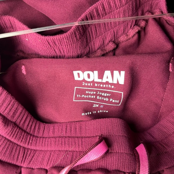 Dolan Hope Jogger Scrub Pants Women’s 2XS Burgundy 11-Pocket Drawstring Medical - Picture 7 of 7